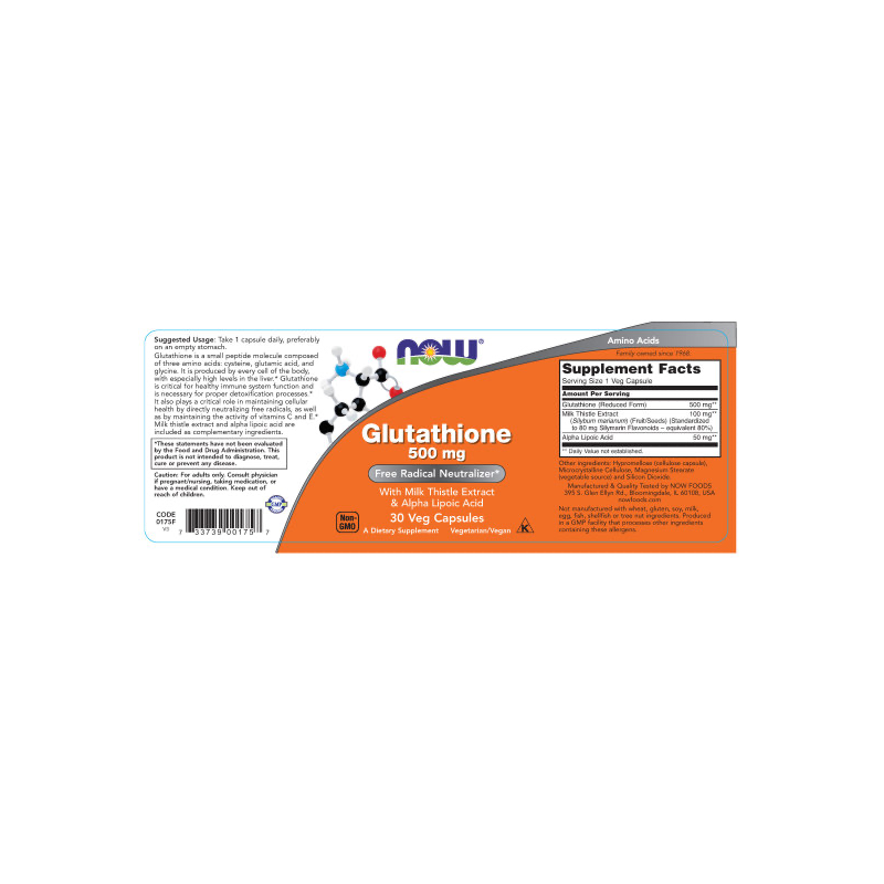 GLUTATHIONE 500mg 30 VCAPS