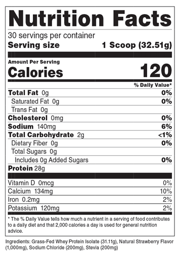 Transparent Labs Grass Fed Isolate 30srv