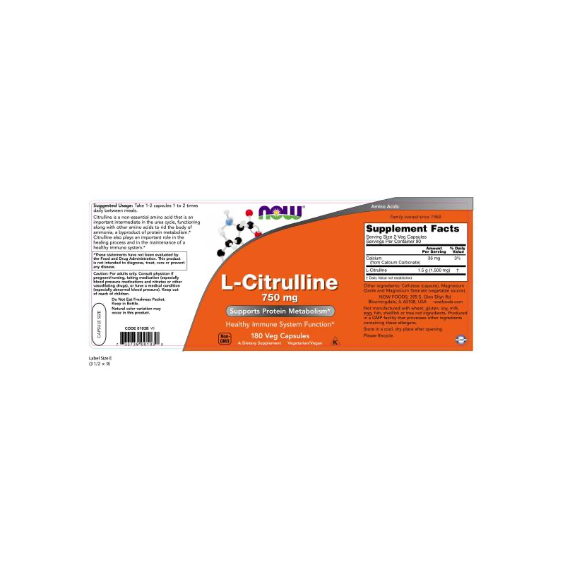 CITRULLINE  750MG   180 VCAPS