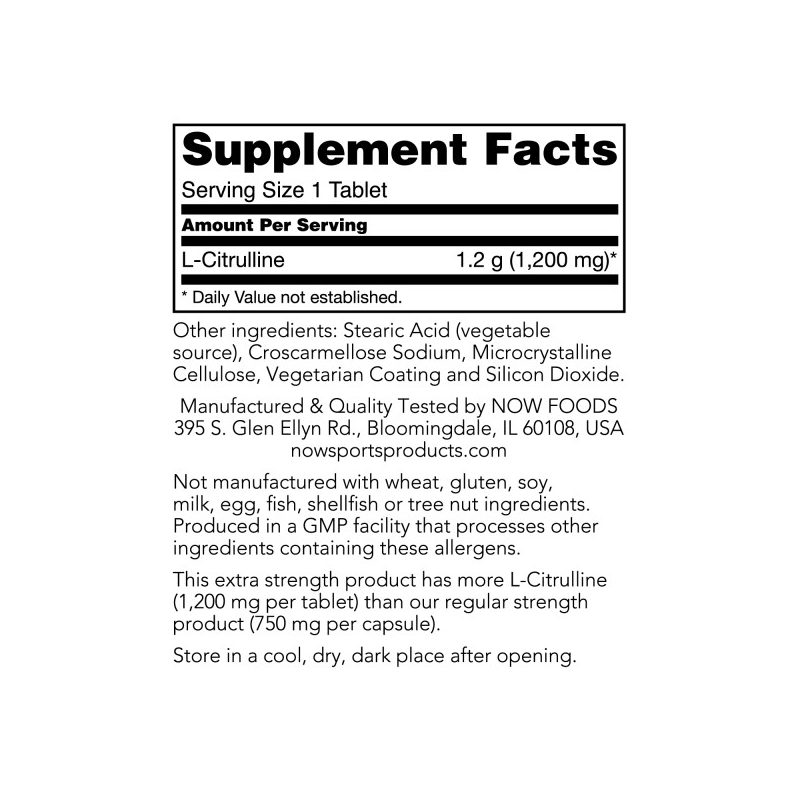L-CITRULLINE 1200MG   120 TABS