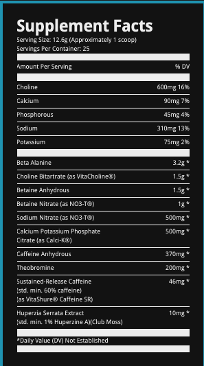 Ryse Project: Blackout Pre-Workout 25srv