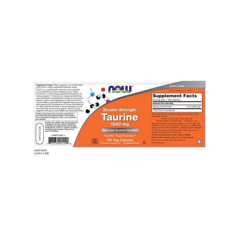 TAURINE 1000mg 100 VCAPS